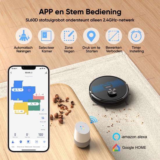 Lubluelu SL60D Roboterstaubsauger mit LDS9.0 LiDAR – 4000 Pa Saugkraft – 2-in-1-Staubsauger & Wischfunktion – App & Sprachsteuerung