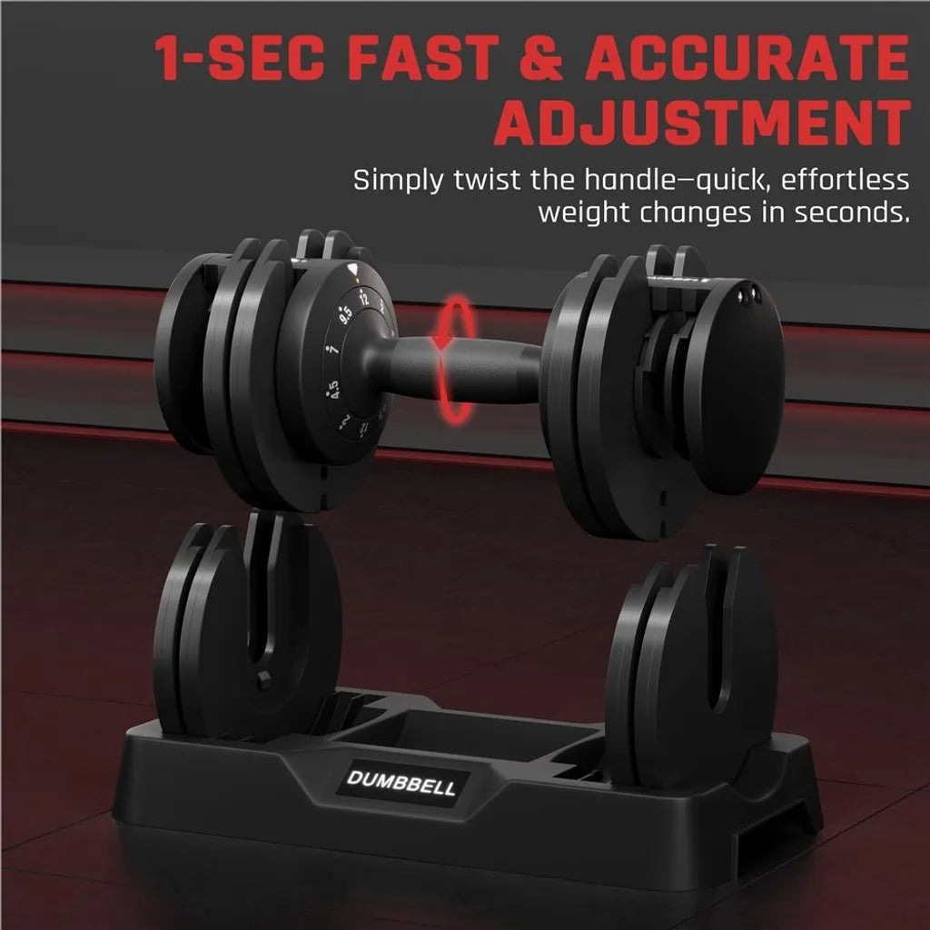 Yaheetech Verstellbare Hantel 2–12 kg, Schnellverstellung, Schwarz
