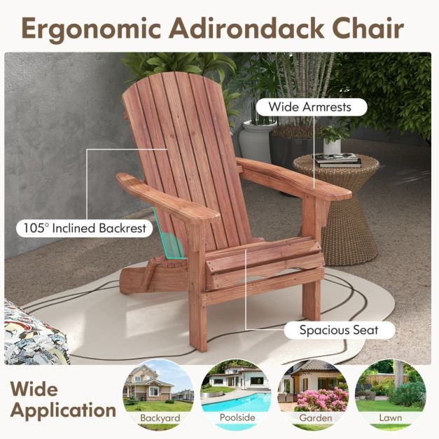 Coast Gartenstuhl Adirondack - 2er Set - Max. 180 kg - 89 x 71 x 94 cm - Braun