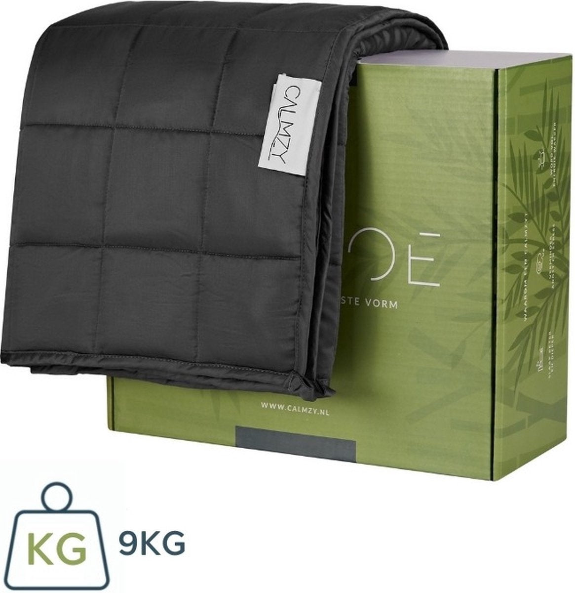 Calmzy Bamboo weighted blanket 9 KG - Beschwerte Decke - 150 x 200 cm - Dunkelgrau
