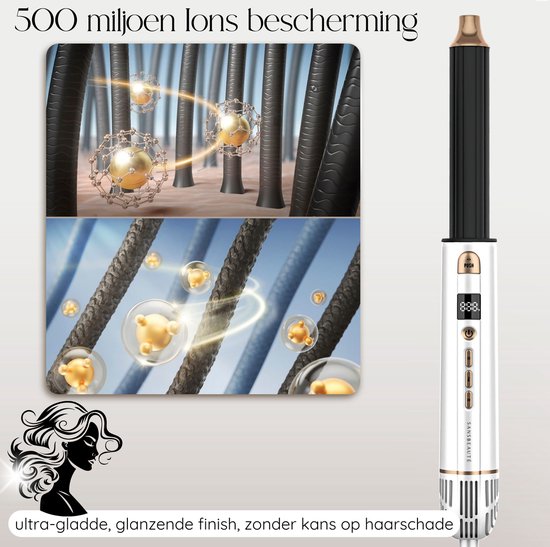 Sansbeauté® 8-in-1 Airstyler mit Diffusor - Föhnbürste - weiß