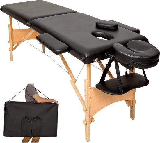 Mobile Massageliege - Abdeckung 5cm - 2 Zonen + Tragetasche schwarz