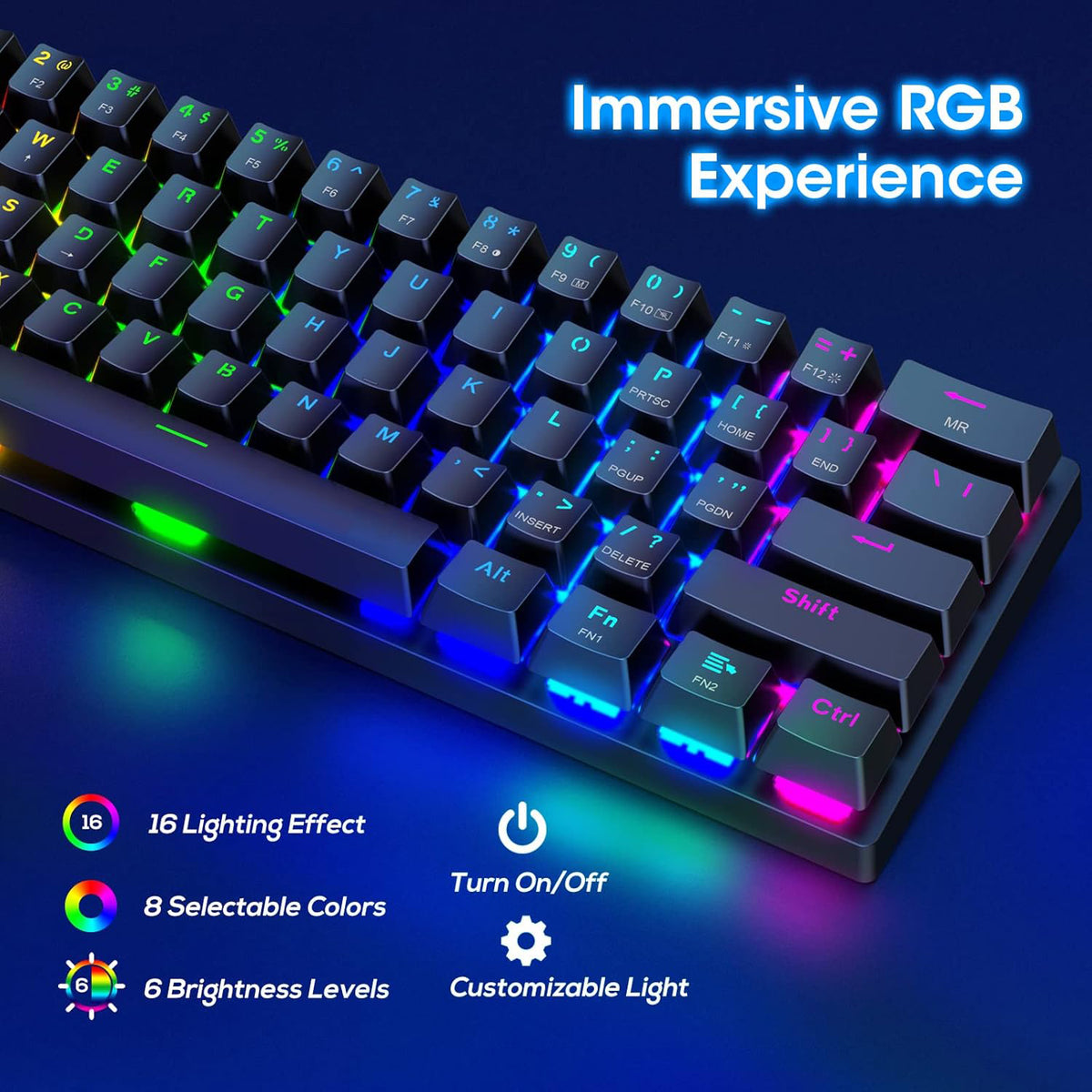 ET mechanische Tastatur mit Maus – 60 % – QWERTY US