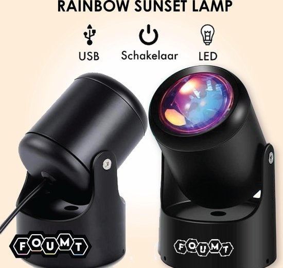 Foumt Sunset Lampe Rainbow S2 - Projektor - Sunset Projektorlampe - Sunset Lampe - Schwarz