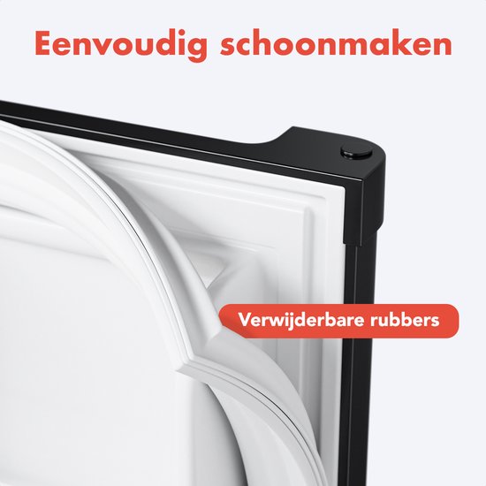 KitchenBrothers Mini-Kühlschrank - 40L - Kleiner Kühlschrank - Freistehend - Frigo - Kompakt - Schwarz