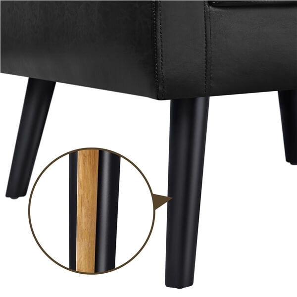 Yaheetech Sessel aus Kunstleder mit Holzbeinen – Loungesessel – 72 x 73 x 83 cm – Schwarz