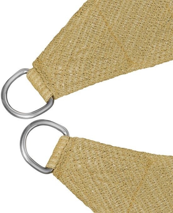 tectake® Rechteckiges Schattentuch Sunny - 3 x 5 m - Extra stabiles 185 g/m² HDPE-Sonnenschirmtuch - 50+ UV-Schutz - wetterfest und reißfest - Sonnenschirm für Garten, Balkon, Terrasse - Sonnenschirm inklusive Befestigungsmaterial - Farbe Sand