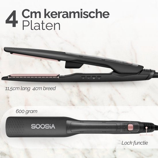 Soosia SteamStyler - Dampfglätter & Lockenstab - Dampftechnologie - einstellbar 100°C bis 230°C