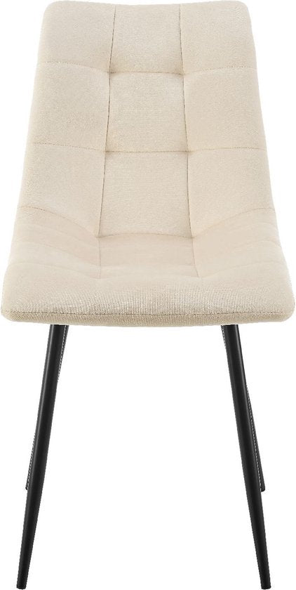Stahl-Esszimmerstühle Blanca - 2er-Set - Beige - Samt