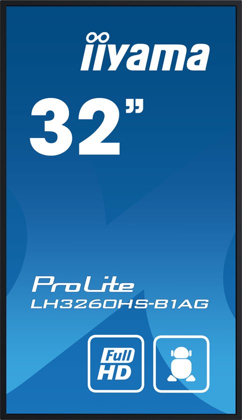 Iiyama ProLite LH3260HS-B1AG – Digital-Signage-Display – 32" – ELED VA - 1920 x 1080 - 8 ms - 500 cd/m² - 4000:1 - WLAN - schwarz