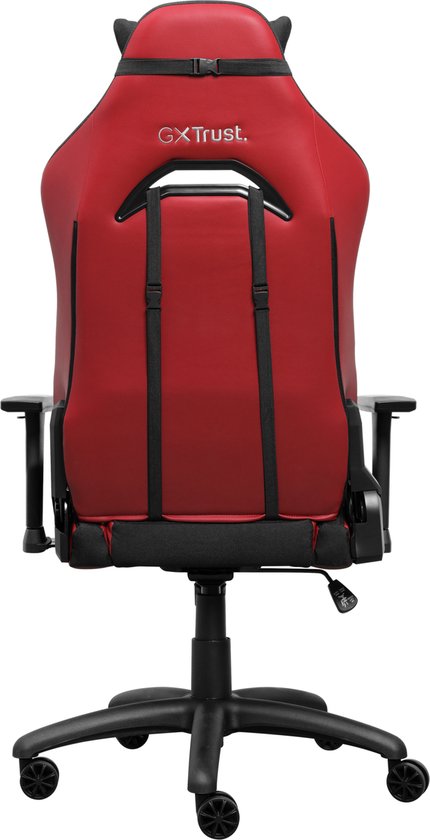 Trust GXT 714R Ruya – Ergonomischer Gaming-Stuhl – 3D-Armlehnen – Atmungsaktiver Stoff und PU-Leder – Bis zu 150 kg – Rot