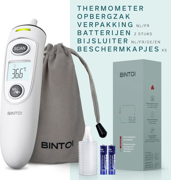 BINTOI X210 - Ohr-Thermometer - Fieberthermometer - Temperaturanzeige