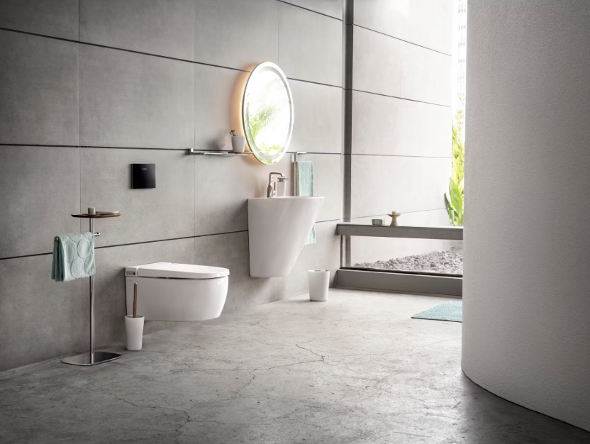 VitrA V-Care Basic WC-Set 37x56 cm Weiß - Schlanke Luxus-Wandtoilette mit Bidetfunktion