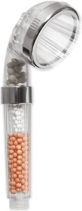 Aquadon Shower Hero – Wassersparender Duschkopf mit natürlichen Mineralperlen – drei Strahlstärken – für alle gängigen Duschschläuche – 3 Strahlarten – erhöht den Wasserdruck – spart Wasser