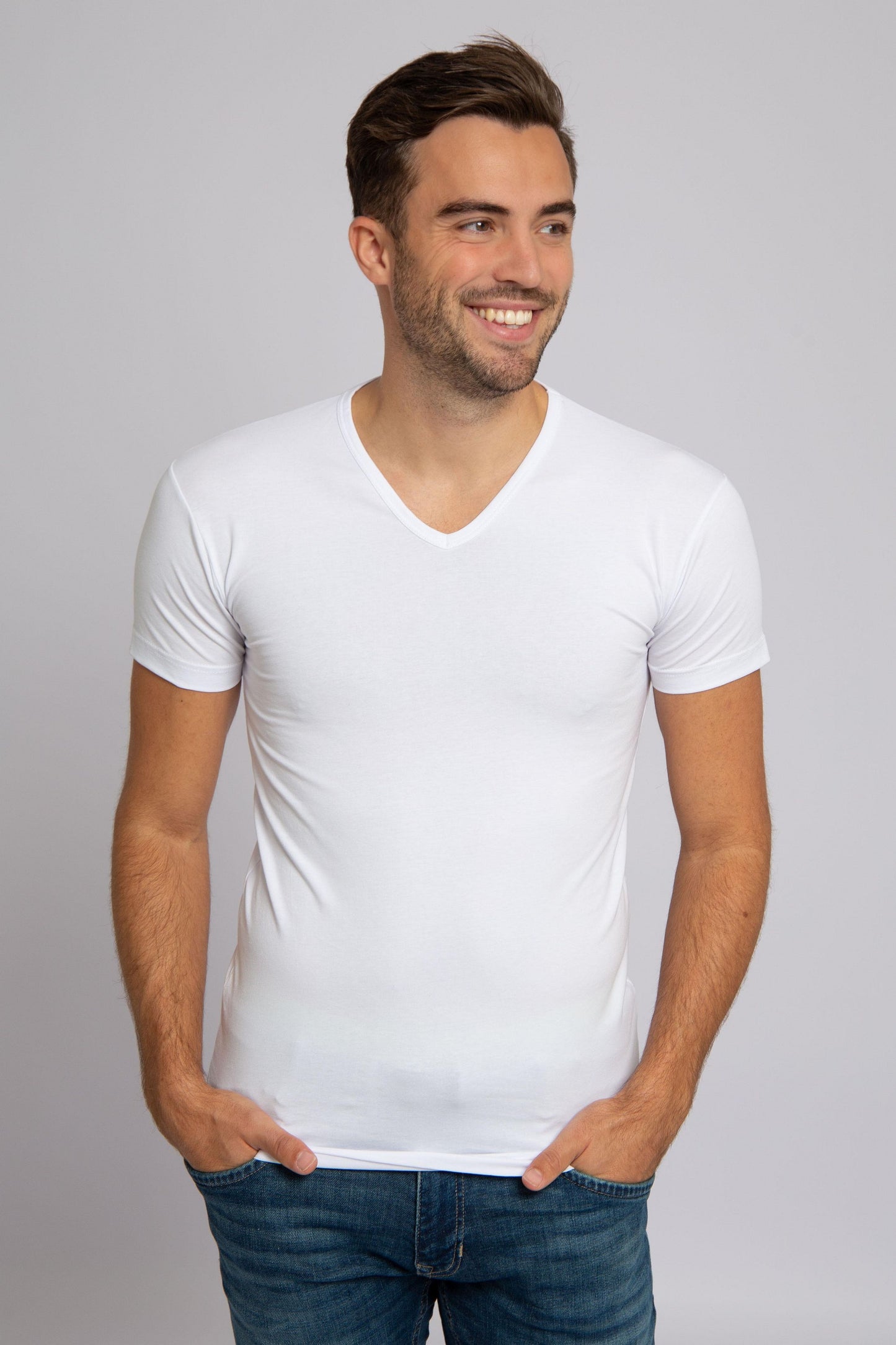 Alan Red Oklahoma T-shirt Stretch - V-Ausschnitt - Weiß - Größe XXL - 93% Baumwolle -.