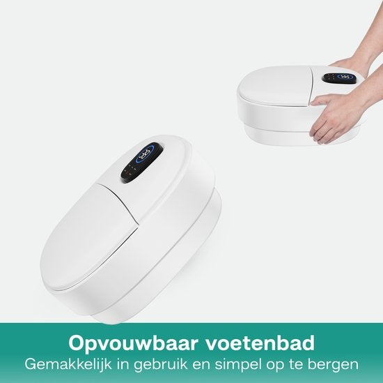 Niceey Fußbad ZD3000 - klappbar - automatische Massagerollen - bis zu 48Â°C - elektrisches Fußbad mit Sprudelfunktion - Infrarot-Fußmassage - mit Fernbedienung - 14L - Weiß