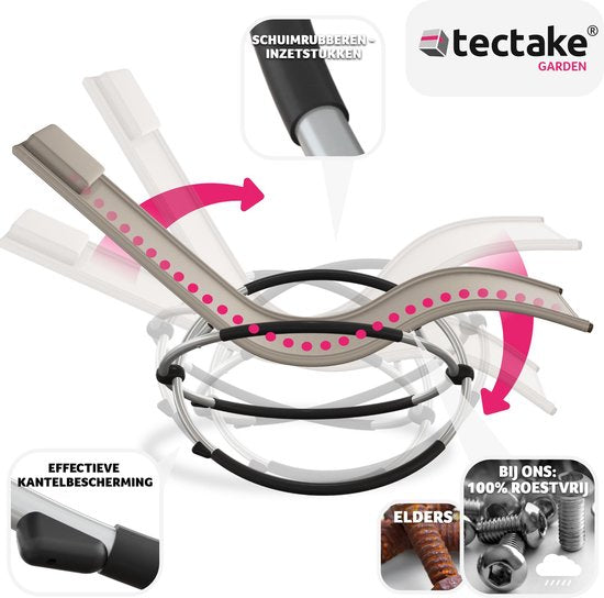 tectake - Sonnenliege - ergonomisch, faltbar - Kapazität 150 kg - beige -