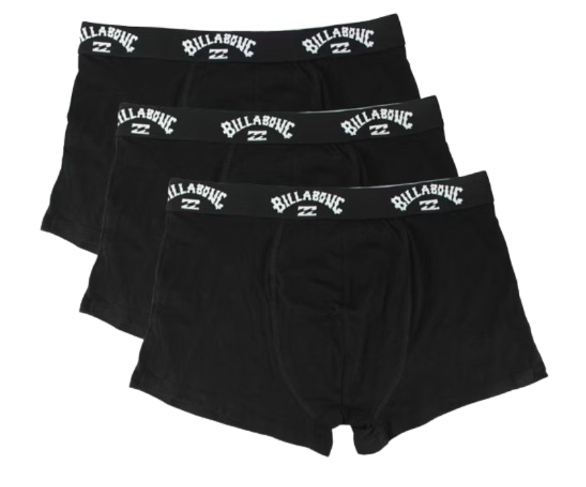 Billabong 3x Boxershorts für Männer - Größe L - schwarz - 95% Baumwolle, 5% Elastan