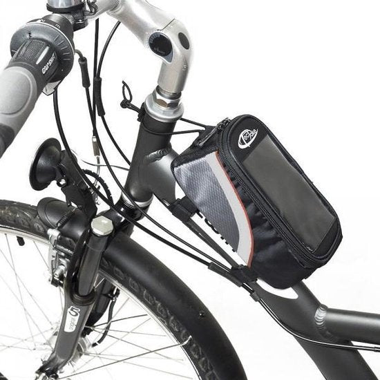 tectake - Rahmentasche Fahrradtasche für z.B. Smartphone etc. schwarz rot L 401611
