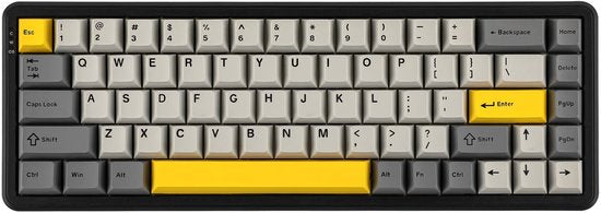 Ajazz AK680 MAX HE – 65 % kabelgebundene Gaming-Tastatur – magnetische Tasten – Hall-Effekt – Rapid Trigger – QWERTY – Mondlichtgelb
