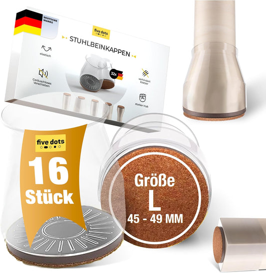 Five Dots - Satz mit 16 Stuhlbeinkappen - Rund