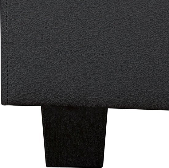 Polsterbett Paris - 140 x 200 cm - Schwarz - LED-Beleuchtung