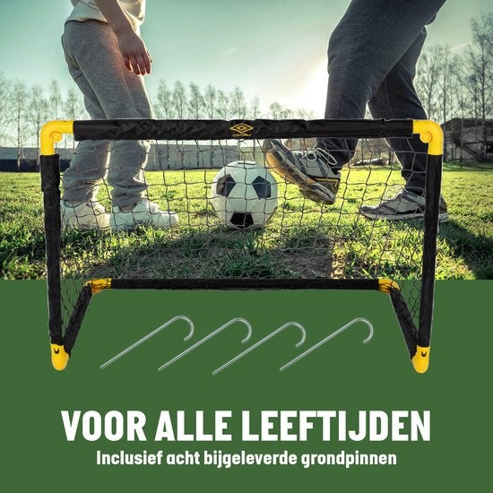 Umbro - Fußballtor - 90 x 59 x 61cm - Faltbar - Schwarz/Gelb
