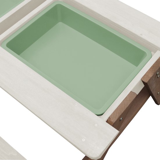 Sunny Dave Zand & Water Picknicktisch in Beige für Kinder – Multifunktionaler Picknicktisch mit 2 herausnehmbaren Kunststoffbehältern – FSC-zertifiziertes Holz