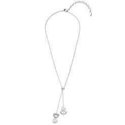 Yolora Elegance Halskette mit Anhänger - Kalpa Camaka Perle und Kristalle - Silber - 18K Weißgold vergoldet - Damen Halskette Silber - Schmuck - Luxus Geschenkbox - Geschenkbox - Exklusive Geschenkbox - Schöne Geschenkverpackung