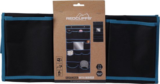 Redcliffs Tent Organizer mit Spiegel - 11 Fächer - 45x90cm -600D Oxford Polyester- PU beschichtet