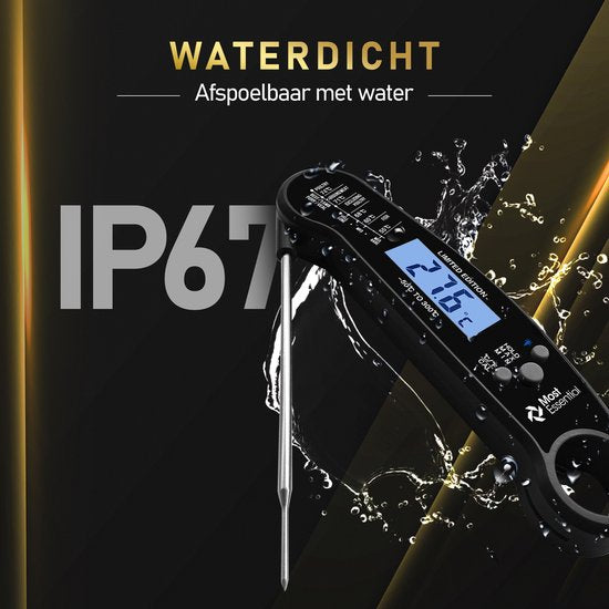 MostEssential Premium Fleischthermometer - BBQ-Thermometer - Schwarz