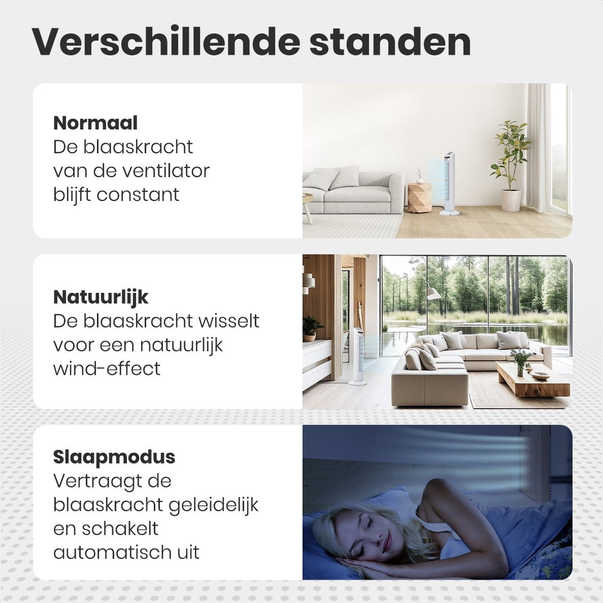 Auronic Tower Fan - Standventilator mit Fernbedienung - Timer - 50W - 45dB - 74cm - Weiß