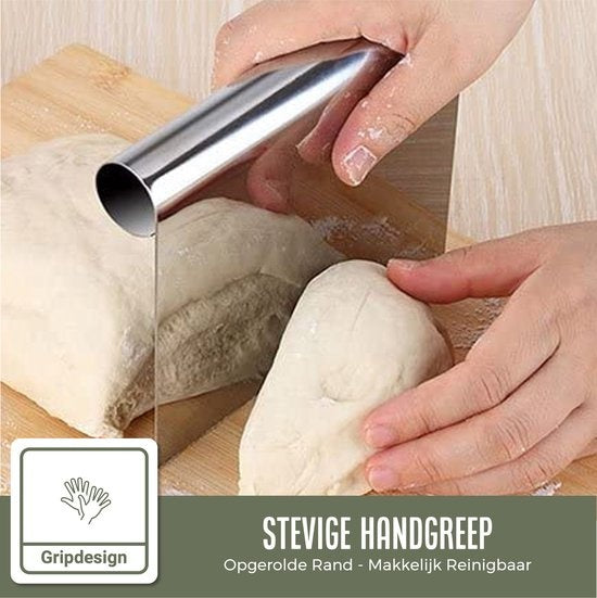 COOCK - Teigschaber aus Edelstahl - Teigschaber - Gemüseschneider - Pizzamesser - Teigschneider - Kuchen- und Tortenschaber