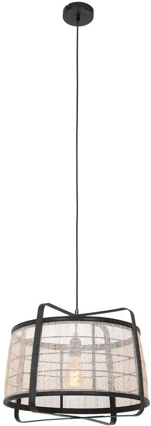 Anne Lighting – Hängeleuchte – Capos – schwarz – Holz und Stoff – Ø 48 cm – E27 – 3511ZW