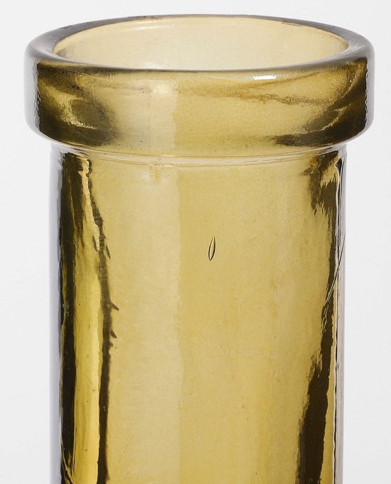 Mica Decorations Rioja Flaschenvase - H75 x Ø18 cm - Recyceltes Glas - Ocker