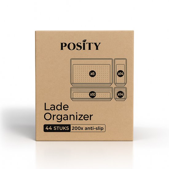 Posity Drawer Organizer - 44 Stück - Organizer Trays - Drawer Trays - Storage Trays - Make-up Organizer - Für Küche, Bad & Büro - Kunststoff - Transparent