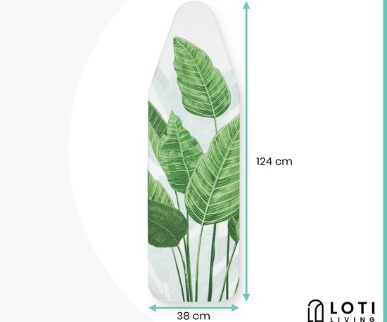 Loti Living Bügeltischbezug 124 x 38 cm - Strelitzia - Bügeltischbezug - Komplettset - Universal