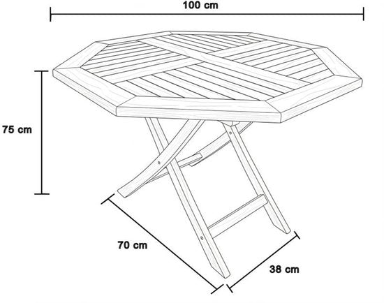 AXI Sana Teak-Gartentisch, achteckig – 100 x 100 x 75 cm – zusammenklappbar – achteckiger Klapptisch – Gartentisch aus Holz – braun – für 4 Personen – für Garten, Terrasse und Balkon