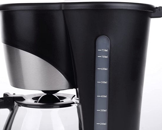 Tristar Kaffeemaschine CM-1235 – Filterkaffeemaschine 750 ml – Für den Campinggebrauch geeignet – Digitale Anzeige und Timer-Funktion – Glaskanne, herausnehmbarer Kaffeefilter – 7 Tassen – Schwarz