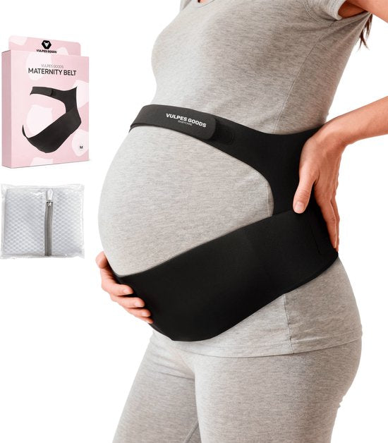 Vulpes Goods® Babycare - Bauchband Schwangerschaft - Verstellbarer Schwangerschaftsgürtel - Bauchband für die Schwangerschaft - Unsichtbar & Atmungsaktiv - Bauch- & Rückenstütze - Größe M - Beckenband - Schwangerschaftsgürtel - Beckenbandage - inkl. Wasch