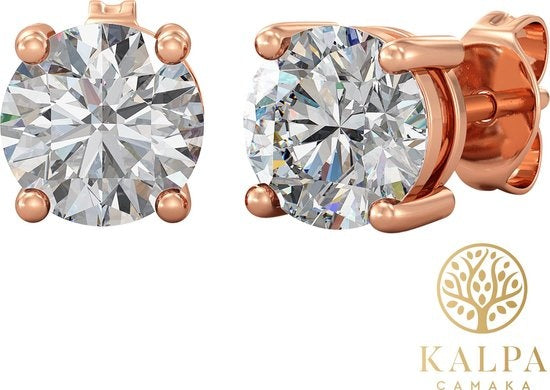 Yolora Damen Ohrringe mit Kalpa Camaka Kristalle - Rose-farbig - 18K Rose Gold Plated - Damen Ohrringe Rose Gold - Schmuck - Exklusive Geschenk-Box - Muttertag Geschenk