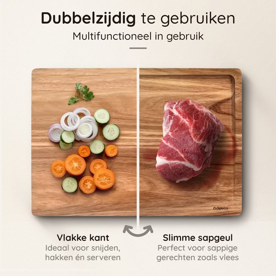 Deleca 3x Schneidebrett Set Culina - Dicke 3 cm - Schneidebretter (33x25 / 38x28 / 43x30 cm) - Mit Halter - Für Küche, Servierbrett, Käsebrett, Getränkebrett, Schneidebrett und Tapasbrett - Akazienholz