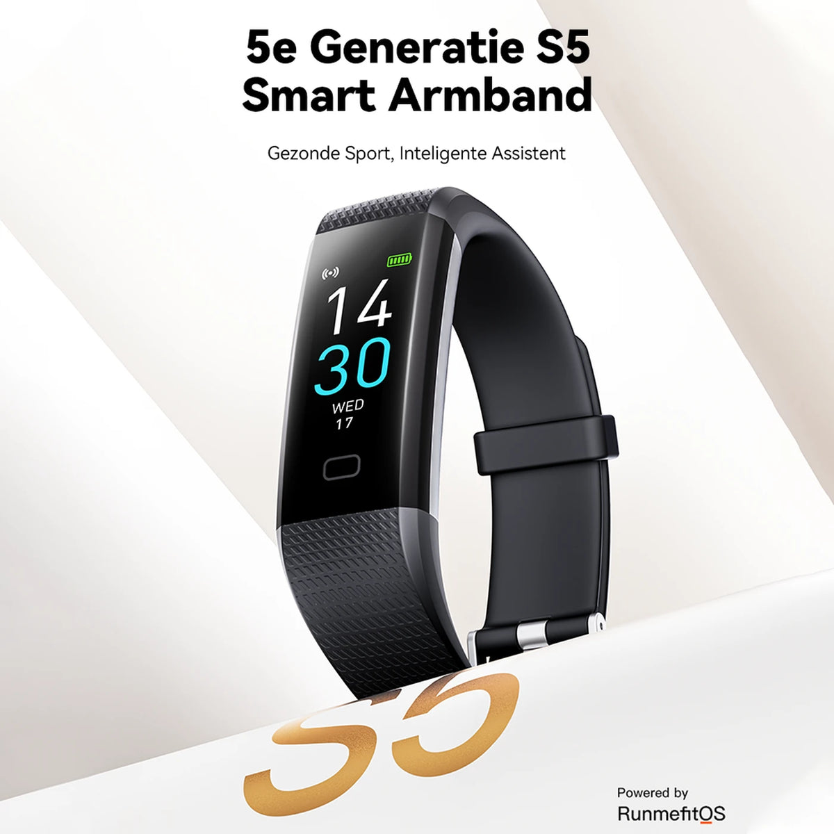 Fittek S5 Aktivitätstracker – Schwarz – 0,96" TFT, IP68, Bluetooth 5.3