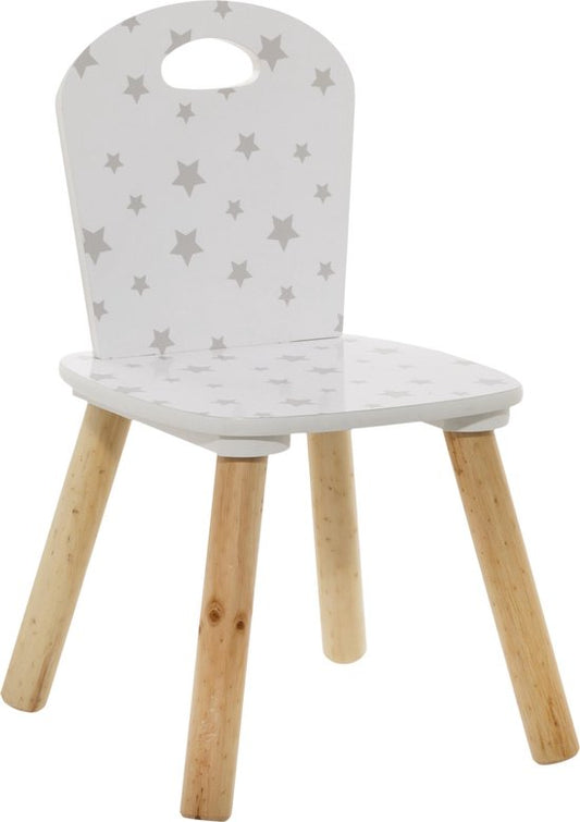 Weißer Kinderstuhl mit Motiv