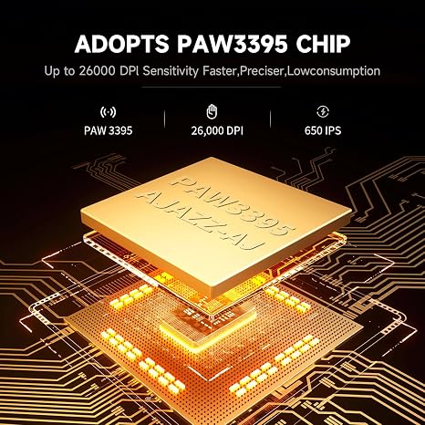 DAIDAI  AJAZZ AJ159P Kabellose Gaming-Maus mit RGB-Ladestation – PAW3395 – 26.000 DPI – 56 g