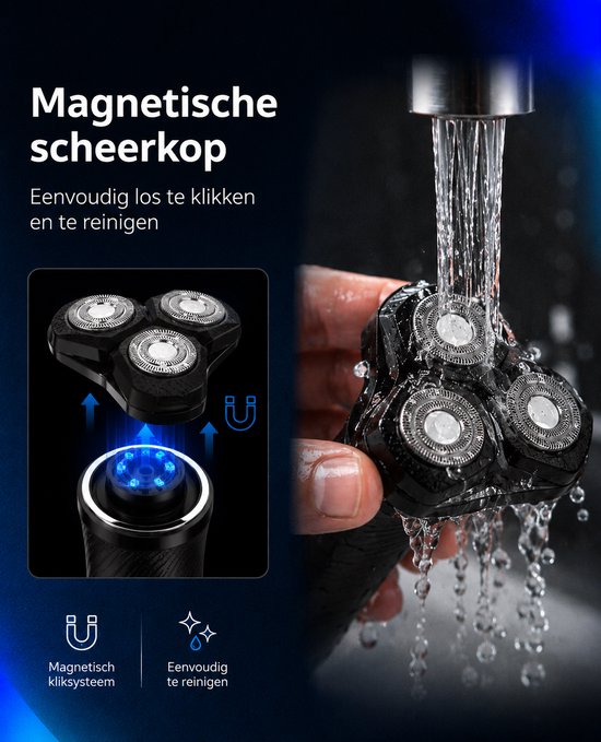 3-in-1-Rasierer für Männer – mit Trimmer und Nasenhaartrimmer – Elektrorasierer – Nass- und Trockenrasur – Barttrimmer