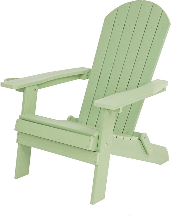 AXI Claire Adirondack-Stuhl Pastellgrün – Loungesessel aus Kunststoff mit Armlehnen – Zusammenklappbar – Hohe Rückenlehne – Gartenstuhl – 84,5 x 77 x 95,5 cm – Langlebig und witterungsbeständig