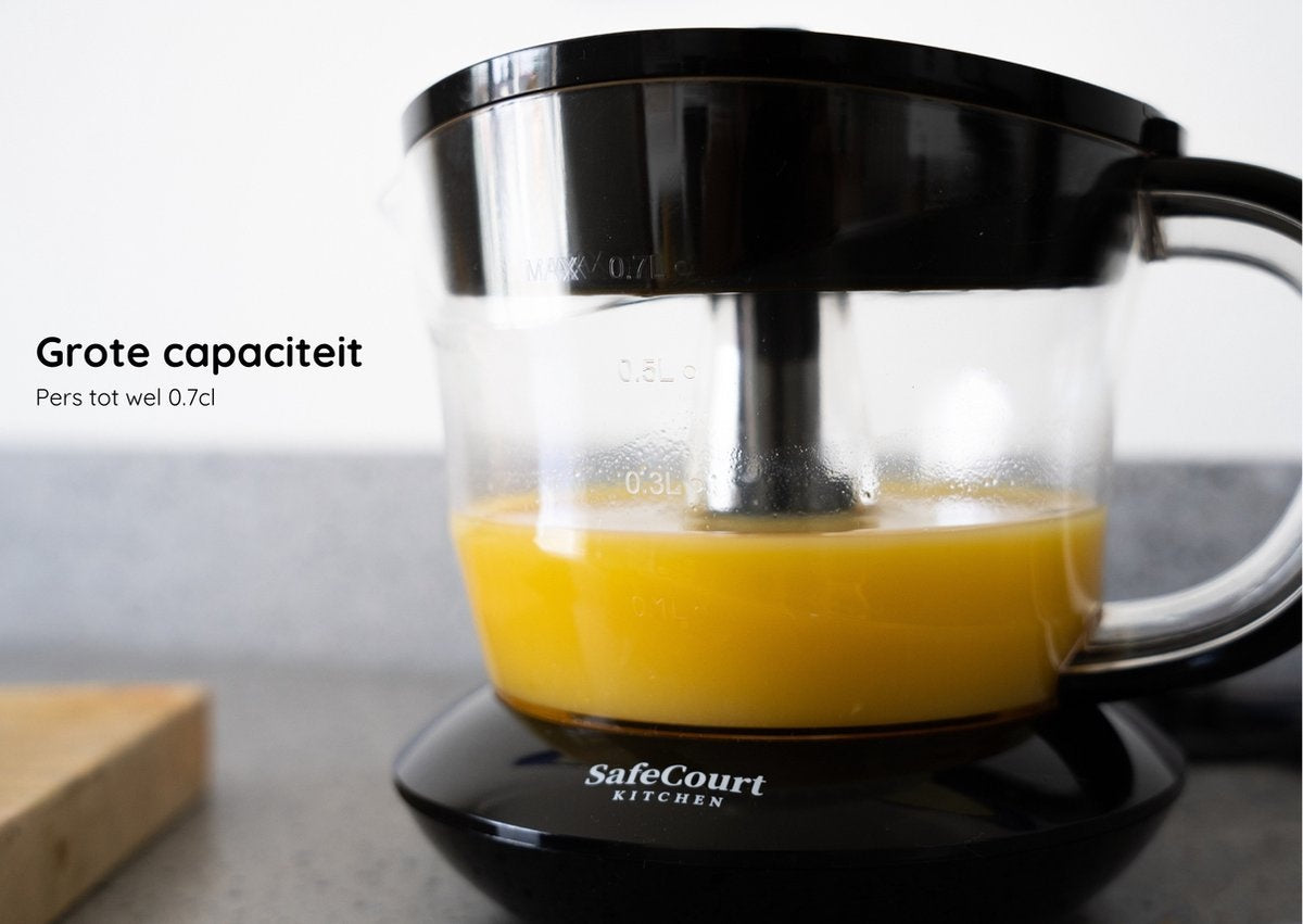 Safecourt Kitchen - Elektrische Zitruspresse - Leistungsstarke Presse für frischen Saft - Schwarz