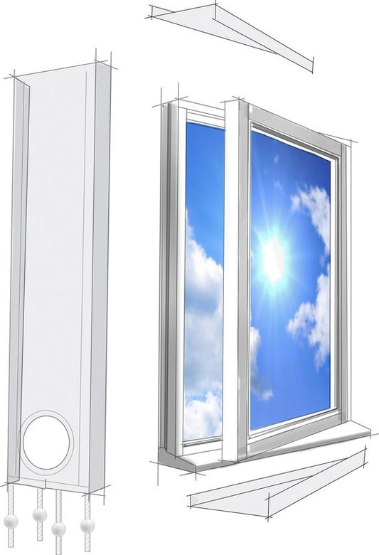 Lifetime Air Fensterdichtungsset für mobile Klimaanlagen - Fenster und Türen - Universal - 220 x 30cm