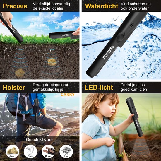ODESSEY Metalldetektor - mit Pinpointer - Kind - Erwachsener - Profi - Explorer